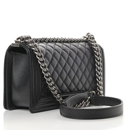 Chanel Caviar Quilted Medium Boy Flap Black 3 of 12