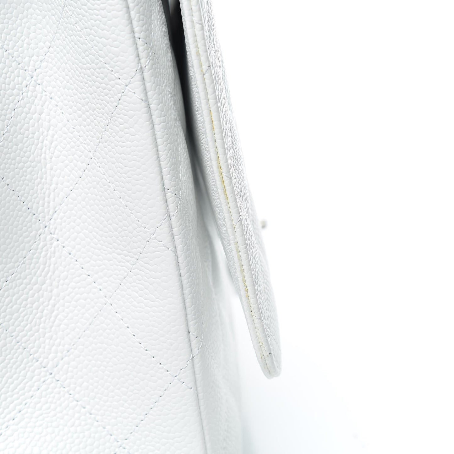 Caviar Quilted Maxi Single Flap White