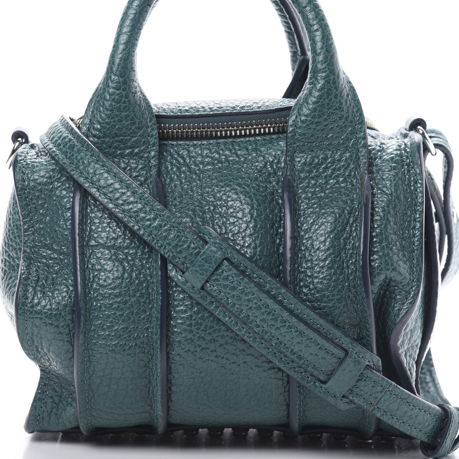 Alexander Wang Pebbled Lambskin Inside Out Rockie Dark Mosaic Teal Silver Hardware 8 of 15