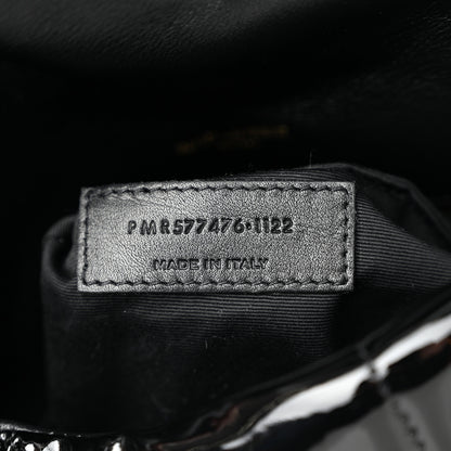 Saint Laurent Patent Quilted Small Loulou Puffer Monogram Chain Satchel Black 7 of 10