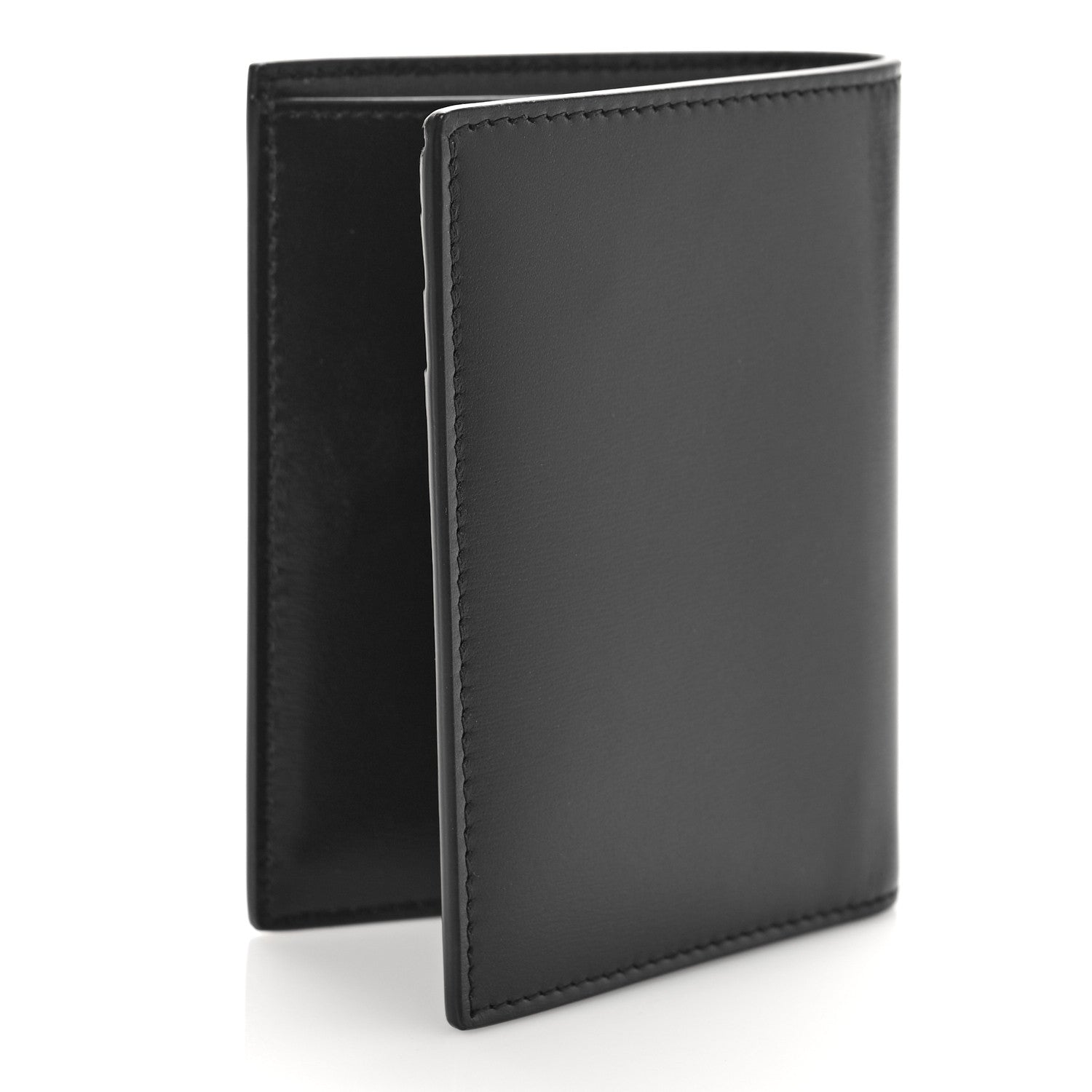 Saint Laurent Smooth Calfskin Cassandre Credit Card Wallet Black 3 of 9