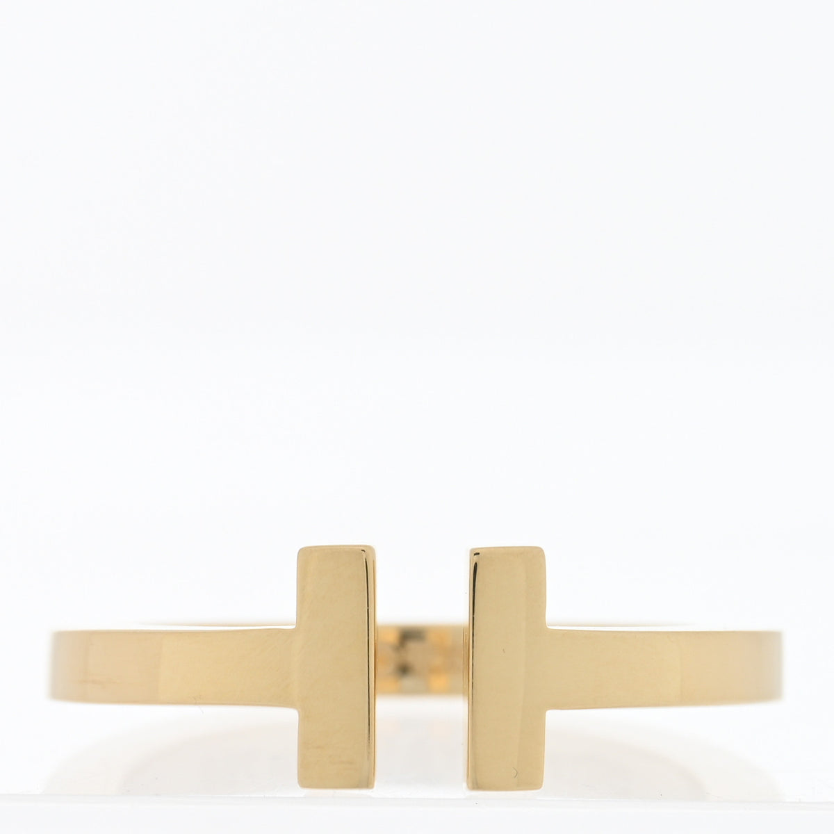 18K Yellow Gold T Square Ring 58 8.5