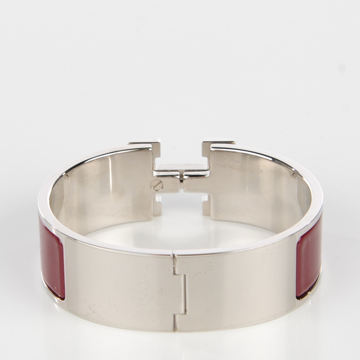 Hermes Enamel Wide Clic Clac H Bracelet GM Bourgogne 2 of 6