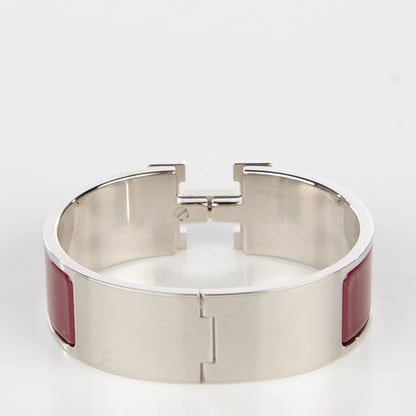 Hermes Enamel Wide Clic Clac H Bracelet GM Bourgogne 2 of 6