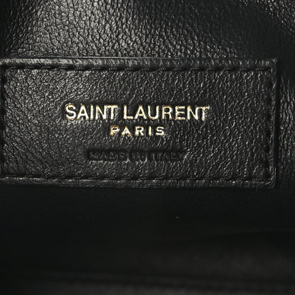 Saint Laurent Calfskin Crocodile Embossed Paris Mini Toy Shopper Tote Black 6 of 9