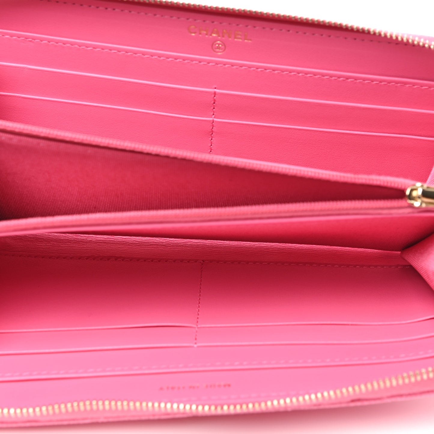 Caviar Quilted Large Gusset Zip Around Wallet Pink