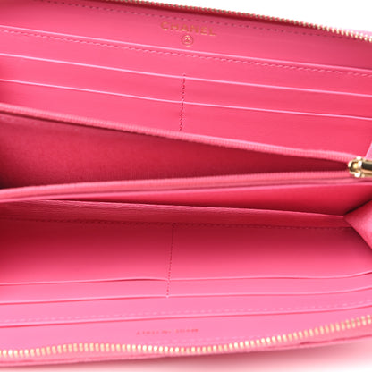 Chanel Caviar Quilted Large Gusset Zip Around Wallet Pink 5 of 8