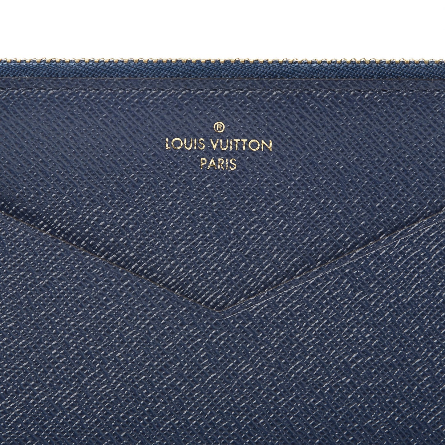 Calfskin Jeanne Wallet Zippered Insert Dark Blue