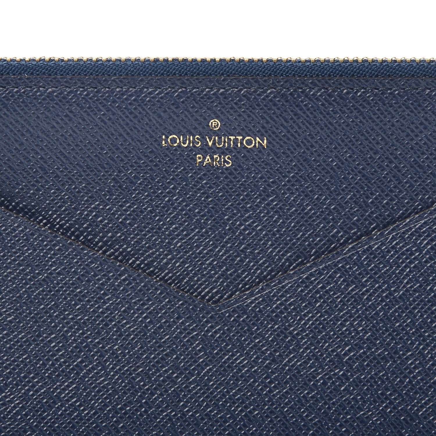 Louis Vuitton Calfskin Jeanne Wallet Zippered Insert Dark Blue 6 of 6