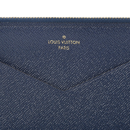 Louis Vuitton Calfskin Jeanne Wallet Zippered Insert Dark Blue 6 of 6