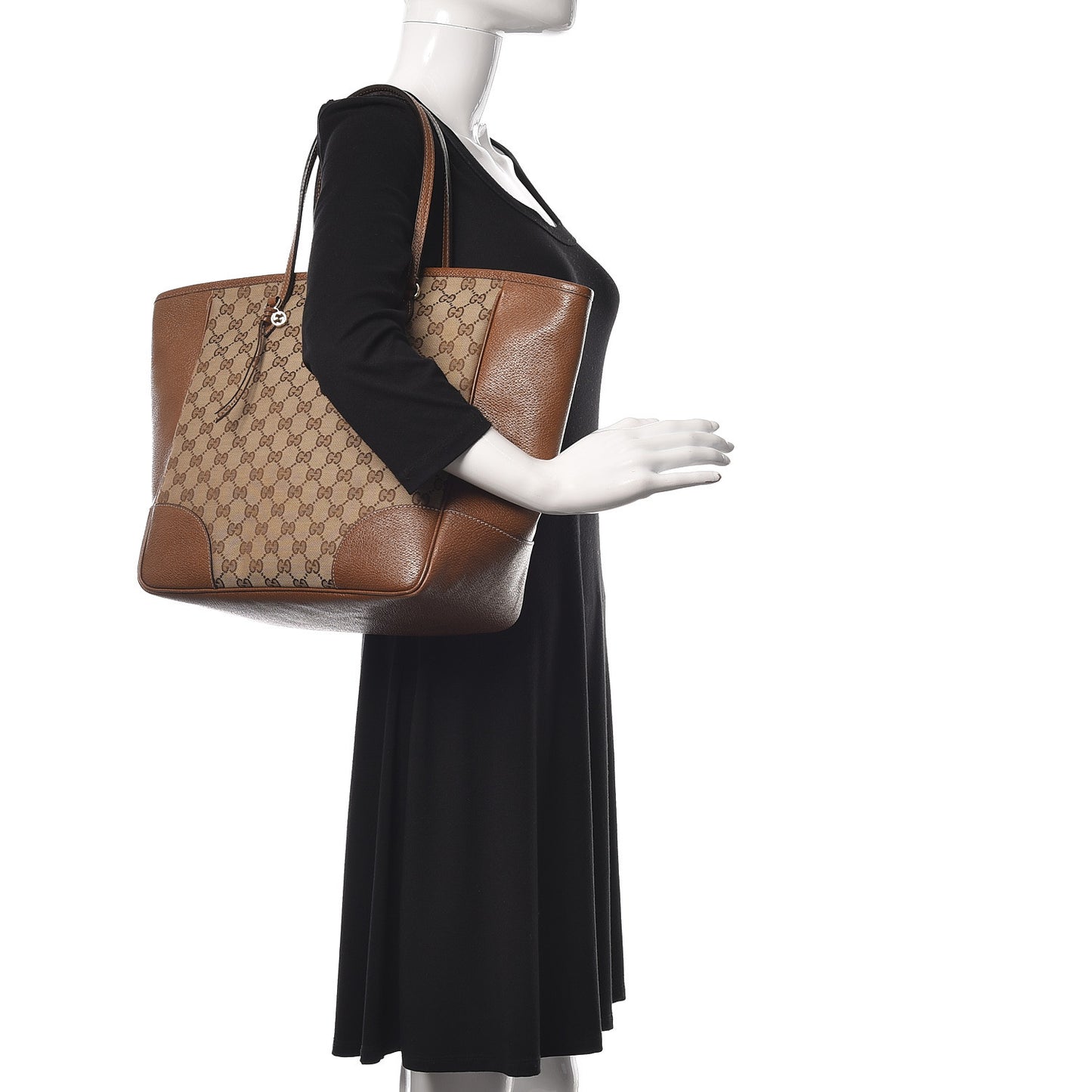 Monogram Medium Bree Zippered Tote Beige Tabacco