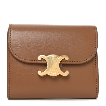 Celine Shiny Calfskin Small Triomphe Wallet Pebble 1 of 8