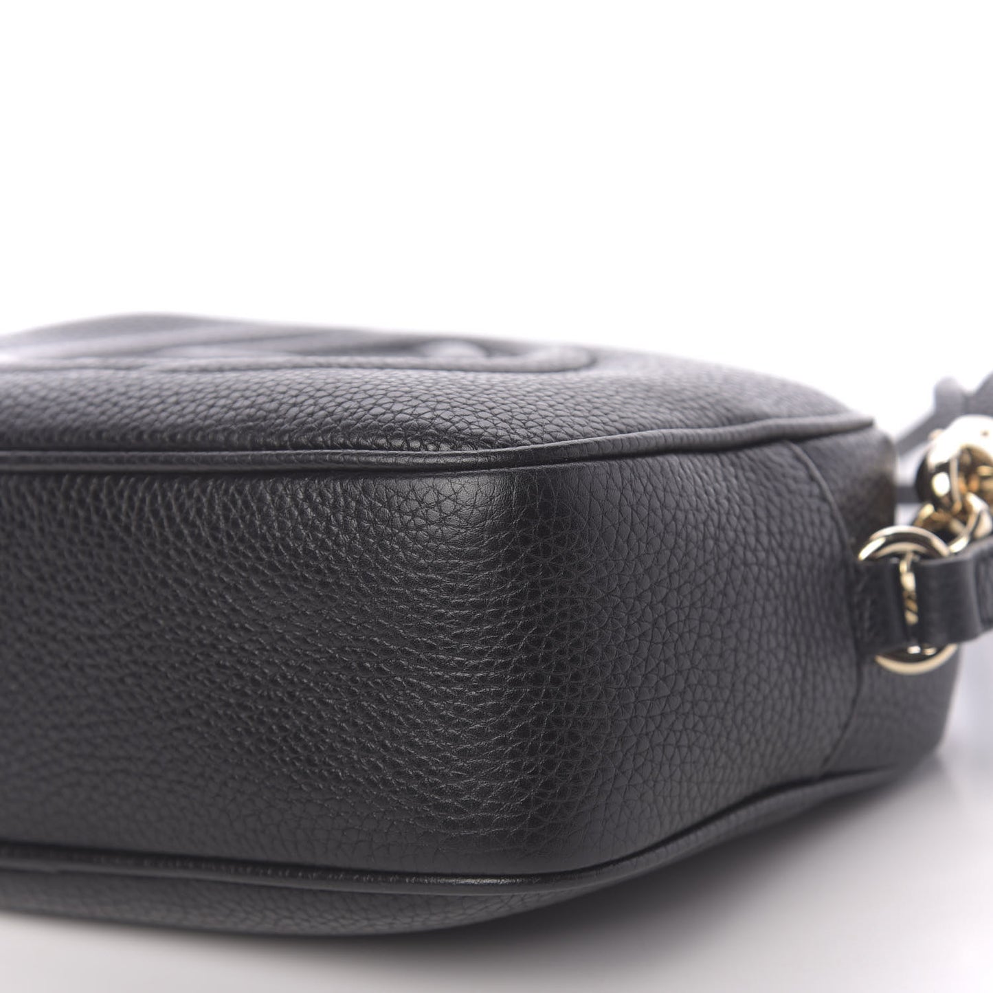 Pebbled Calfskin Small Soho Disco Bag Black