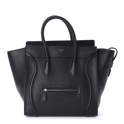 Celine Drummed Calfskin Mini Luggage Black 1 of 11