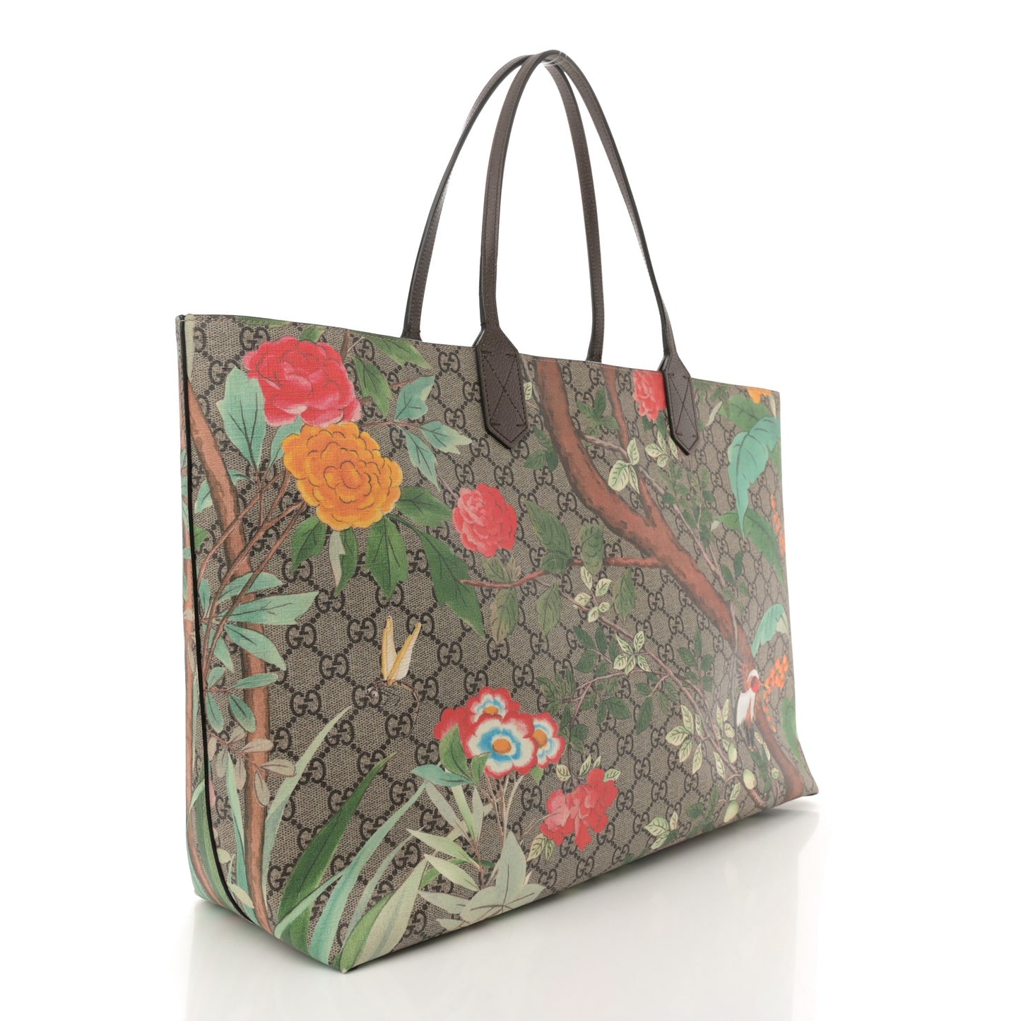 GG Supreme Monogram Tian Large Shopping Tote Beige Multicolor New Acero