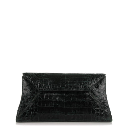 Nancy Gonzalez Crocodile Envelope Clutch Dark Green 1 of 7