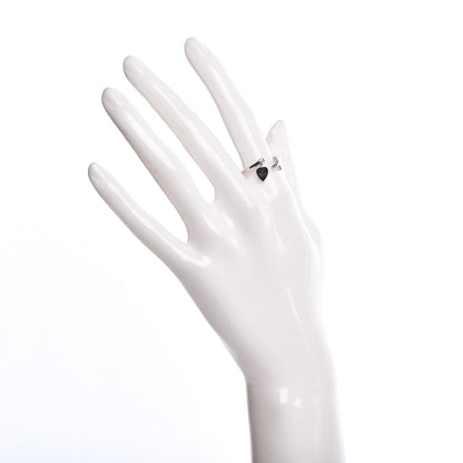 Gucci 18K White Gold Cross and Heart Ring 54 6.75 2 of 7