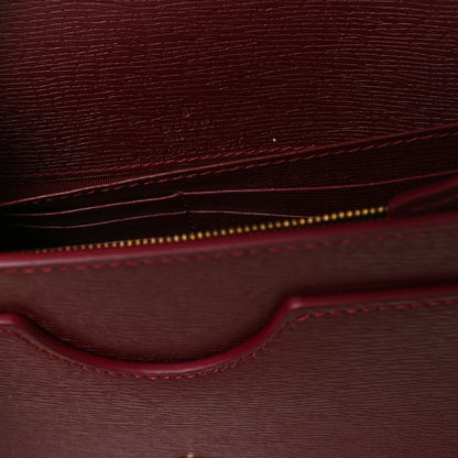 Gucci Textured Calfskin Script Logo Wallet On Chain Rosso Ancora 7 of 10
