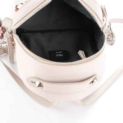 Fendi Vitello Dolce Flowerland Studded Mini Backpack Grigio Polvere Multicolor 5 of 8