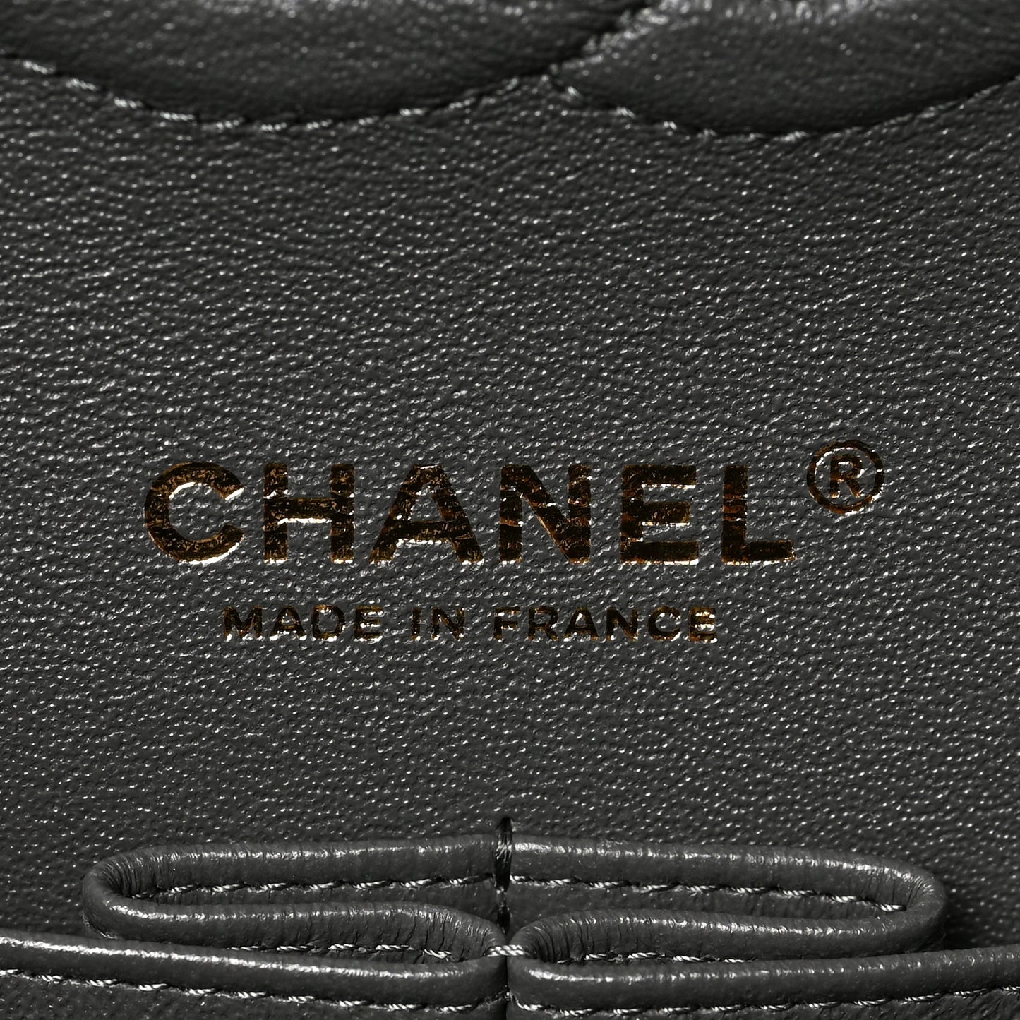 Lambskin Quilted Medium Double Flap Dark Grey