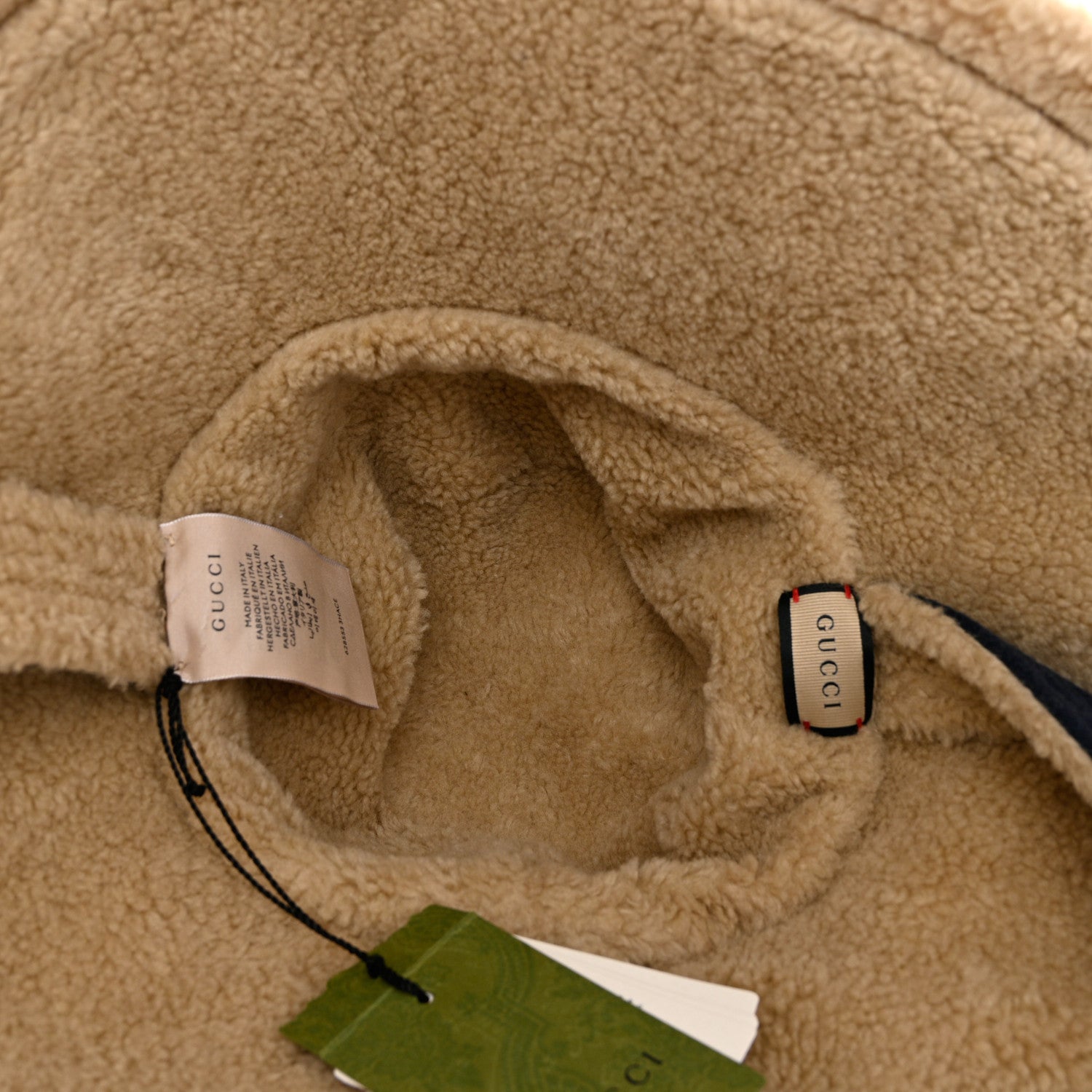 Gucci GUCC Wool Shearling Hat S Blue Beige 7 of 9