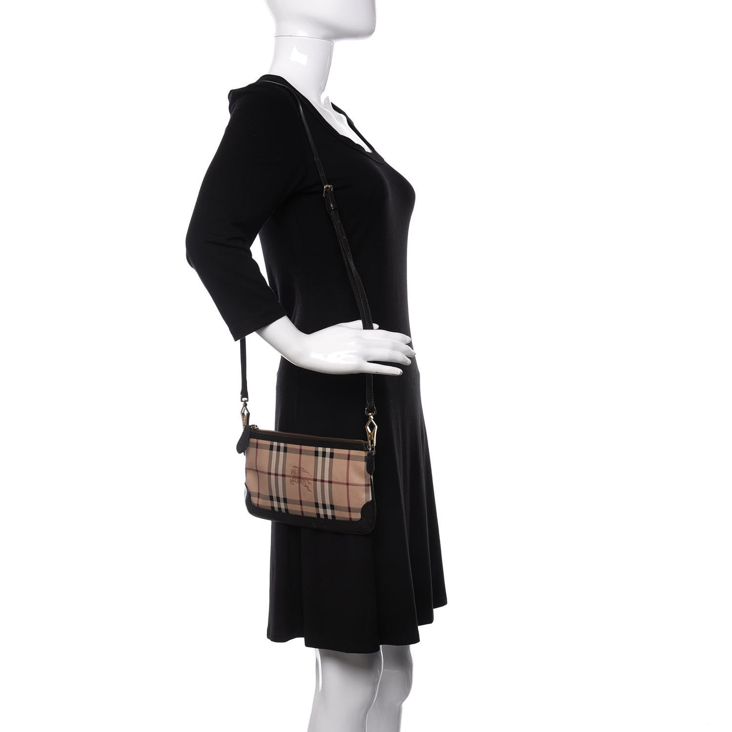 Haymarket Check Small Peyton Crossbody Clutch Bag Black