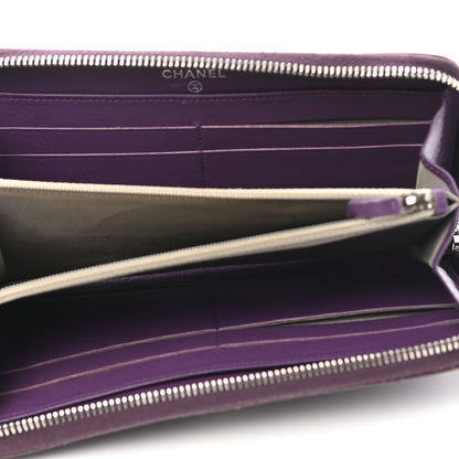 Chanel Patent Quilted Brilliant Zip Around Wallet Purple 5 of 11