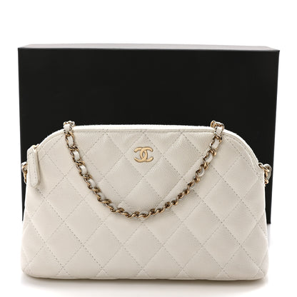 Chanel Caviar Quilted Classic Clutch With Chain White 11 of 11