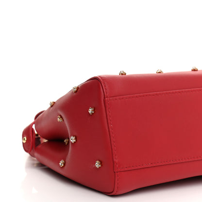 Fendi Nappa Crystal Stars Studded XS Peekaboo Iconic Satchel Fragola 9 of 10