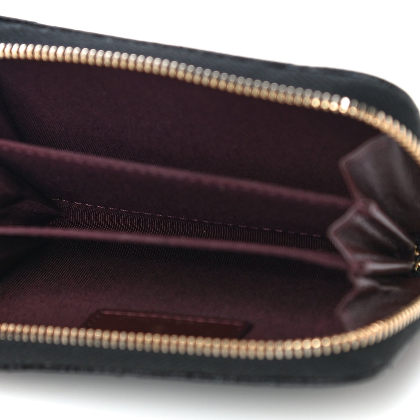Caviar Quilted Zip Coin Purse Black
