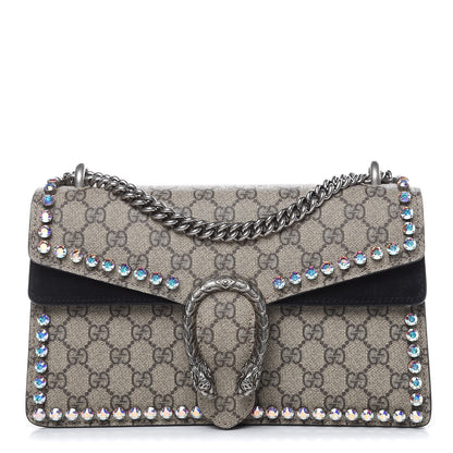 Gucci GG Supreme Monogram Crystal Small Dionysus Shoulder Bag Black 1 of 12