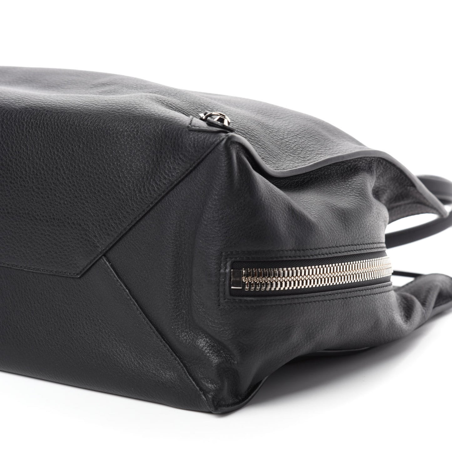 Supple Calfskin Papier A4 Zip Around Tote Black