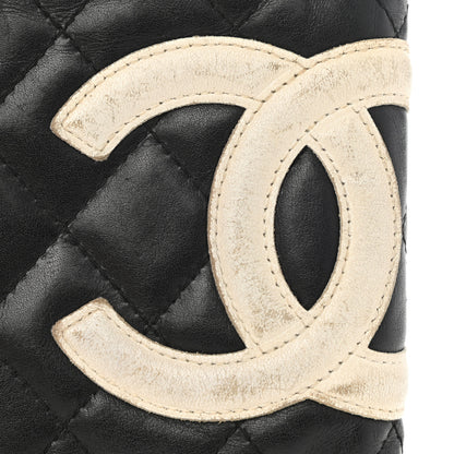 Chanel Calfskin Quilted Cambon Bi-Fold Wallet Black White 11 of 13