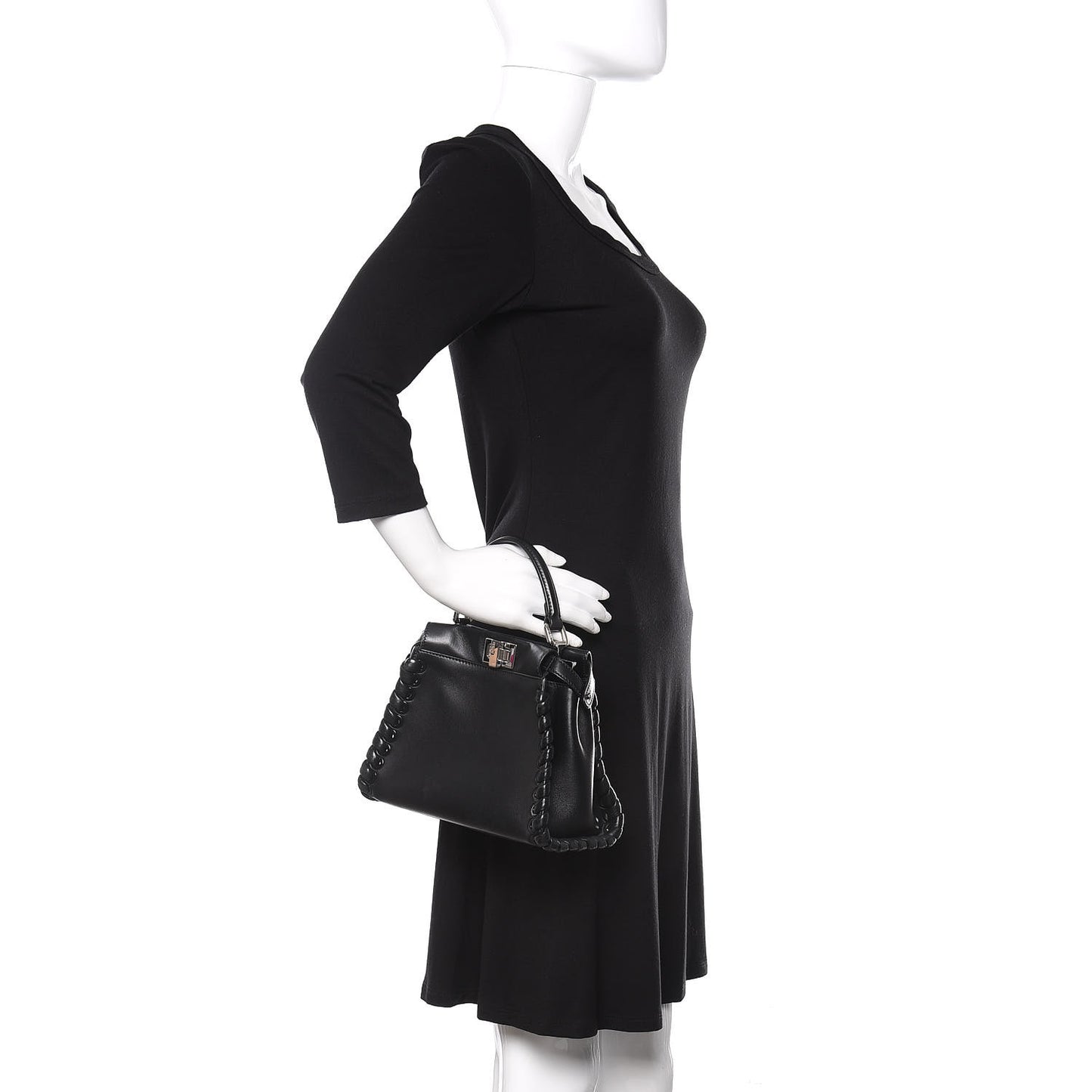 Nappa Lace Up Mini Peekaboo Iconic Satchel Black