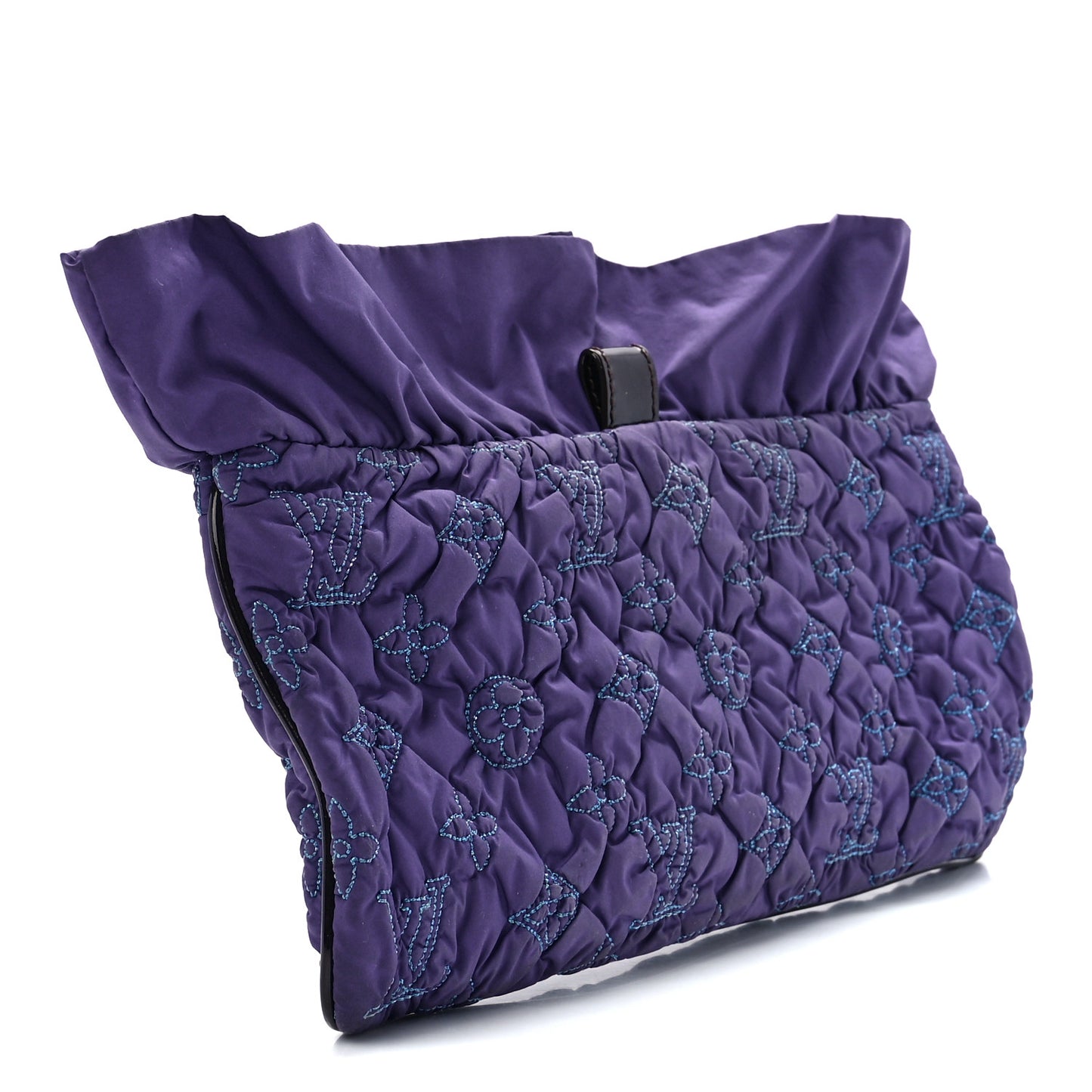 Nylon Quilted Pochette Devi MM Purple
