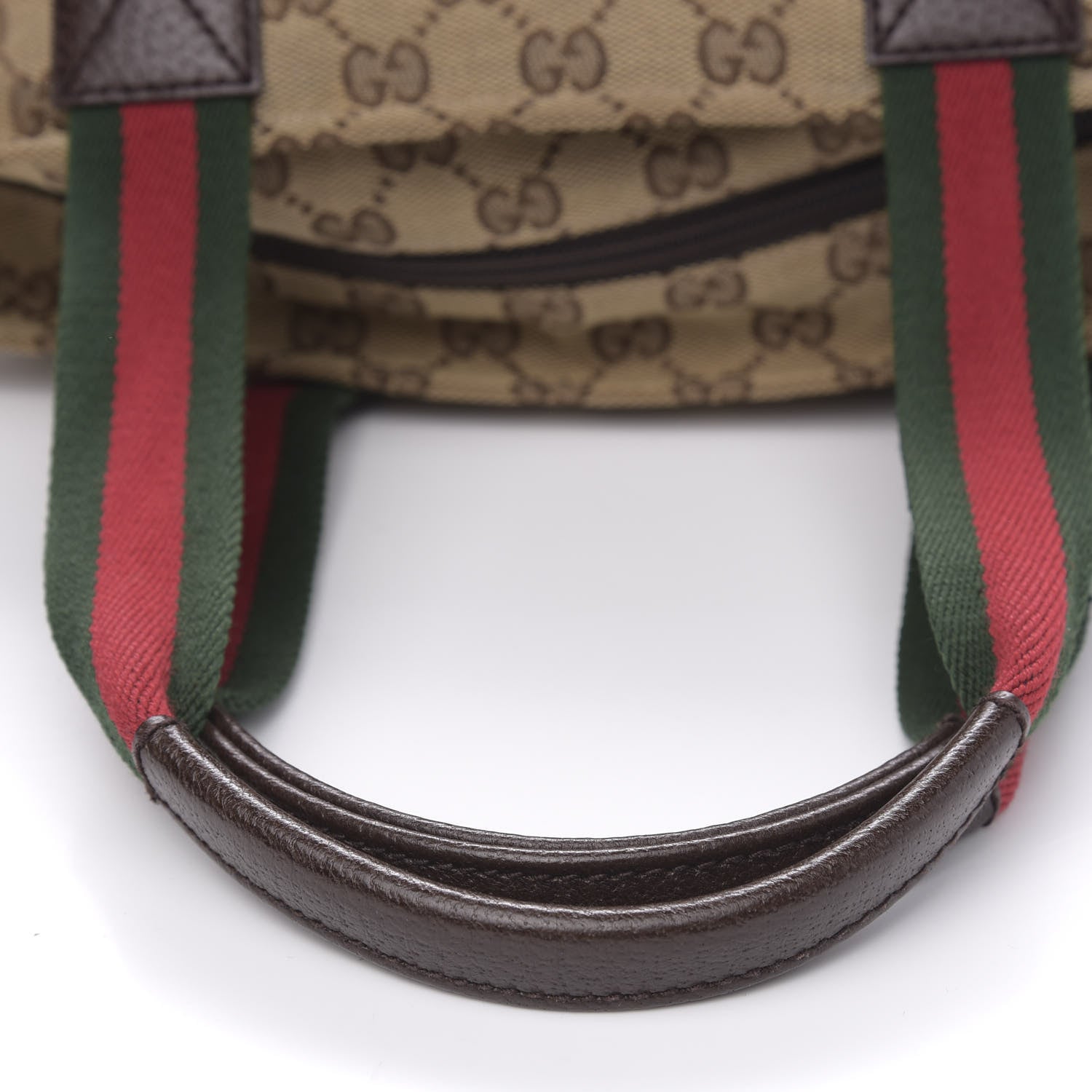 Gucci GG Monogram Medium Web Handle Bucket Tote Dark Brown 10 of 12