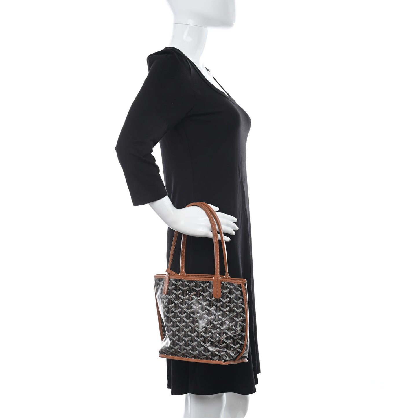 Goyardine Reversible Mini Anjou Black Gold