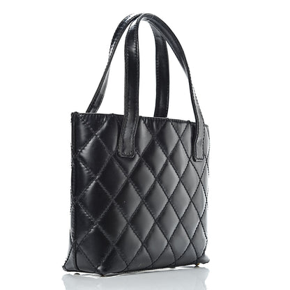Chanel Calfskin Quilted Small Surpique Stitch Tote Black 3 of 19