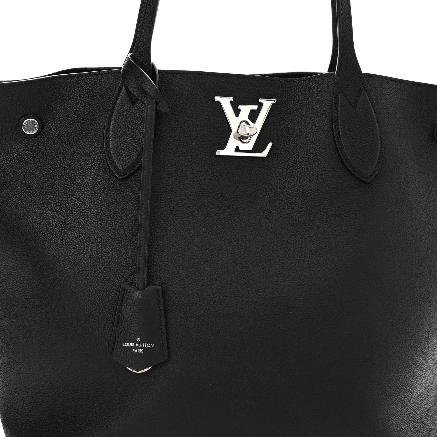 Louis Vuitton Calfskin Lockme Go Tote Black 8 of 10