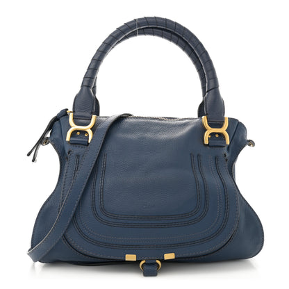 Chloe Calfskin Medium Marcie Satchel Royal Navy 1 of 19