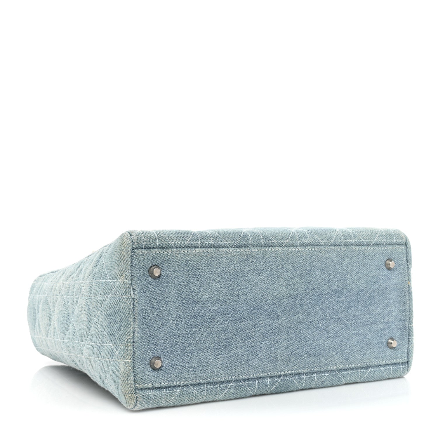 Christian Dior Denim Cannage Medium Lady Dior Light Blue 4 of 14