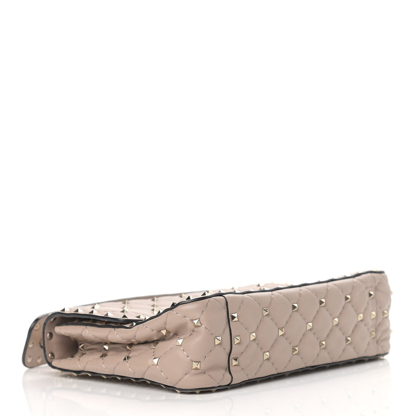 Lambskin Medium Rockstud Spike Shoulder Bag Poudre