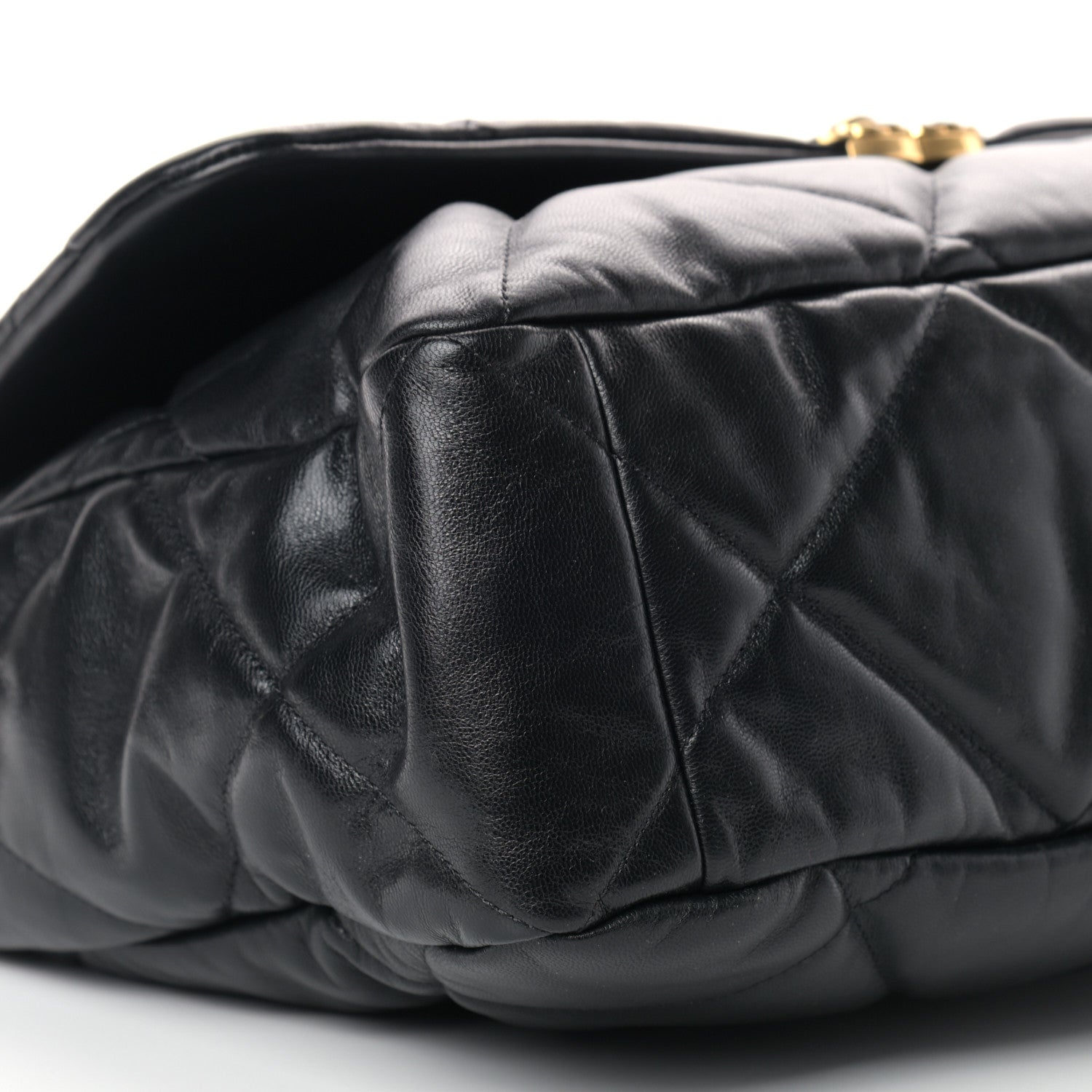 Chanel Shiny Goatskin Quilted Maxi Chanel 19 Flap Black 7 of 10