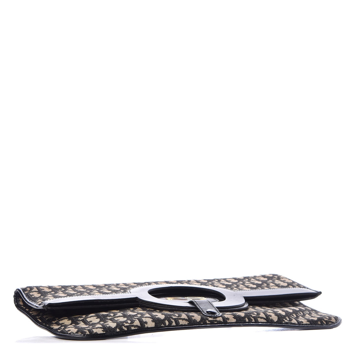 Monogram Fold Over Clutch Black