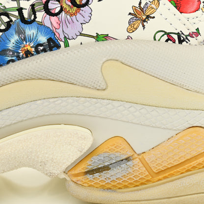 Balenciaga X GUCCI Fabric Allover Logo Flora Print Womens Triple S Sneakers 39 Multicolor White 9 of 10