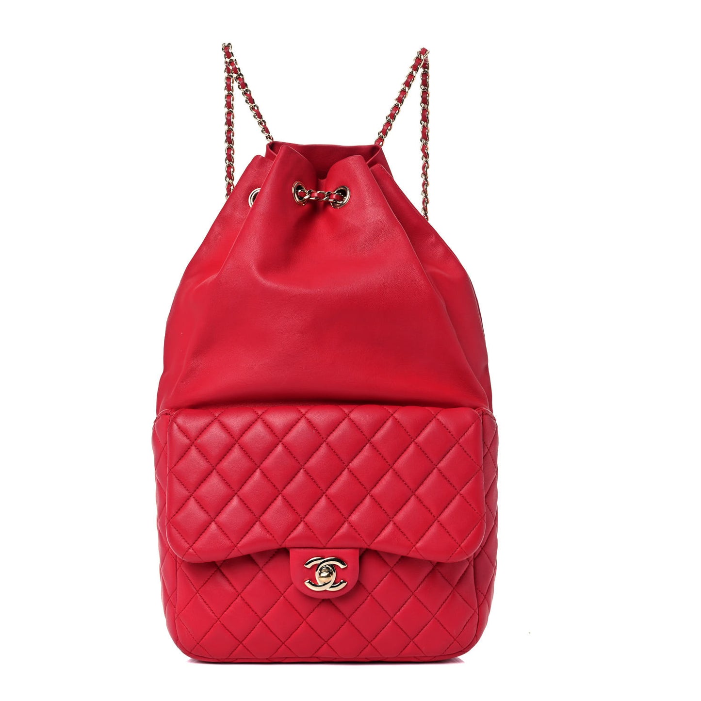 Lambskin Quilted Large In Seoul Backpack Red