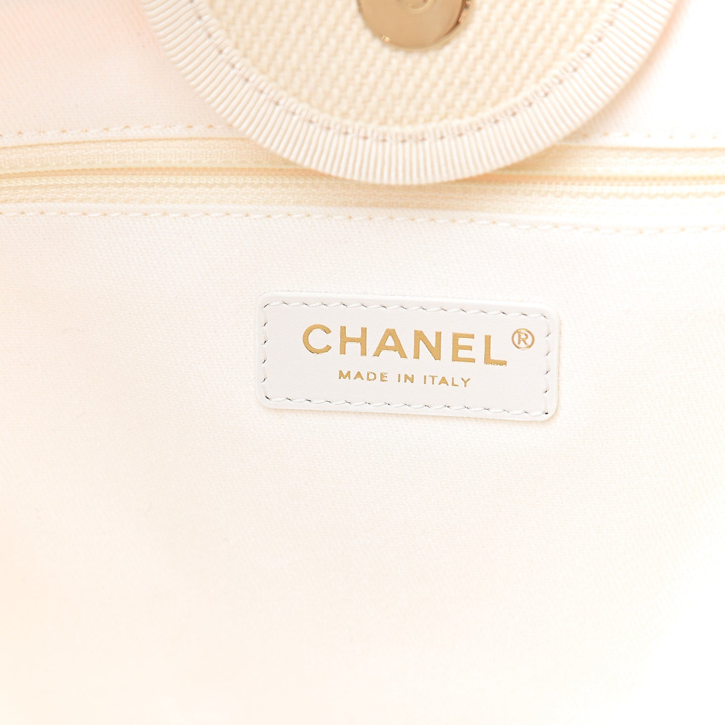 Canvas Pearl Medium Deauville Tote Ecru Beige