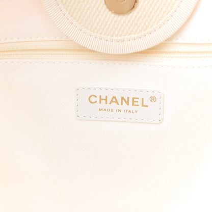 Chanel Canvas Pearl Medium Deauville Tote Ecru Beige 5 of 10