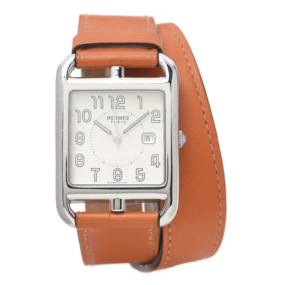 Hermes Stainless Steel Swift 29mm Cape Cod Double Tour Quartz Watch Orange 1 of 6