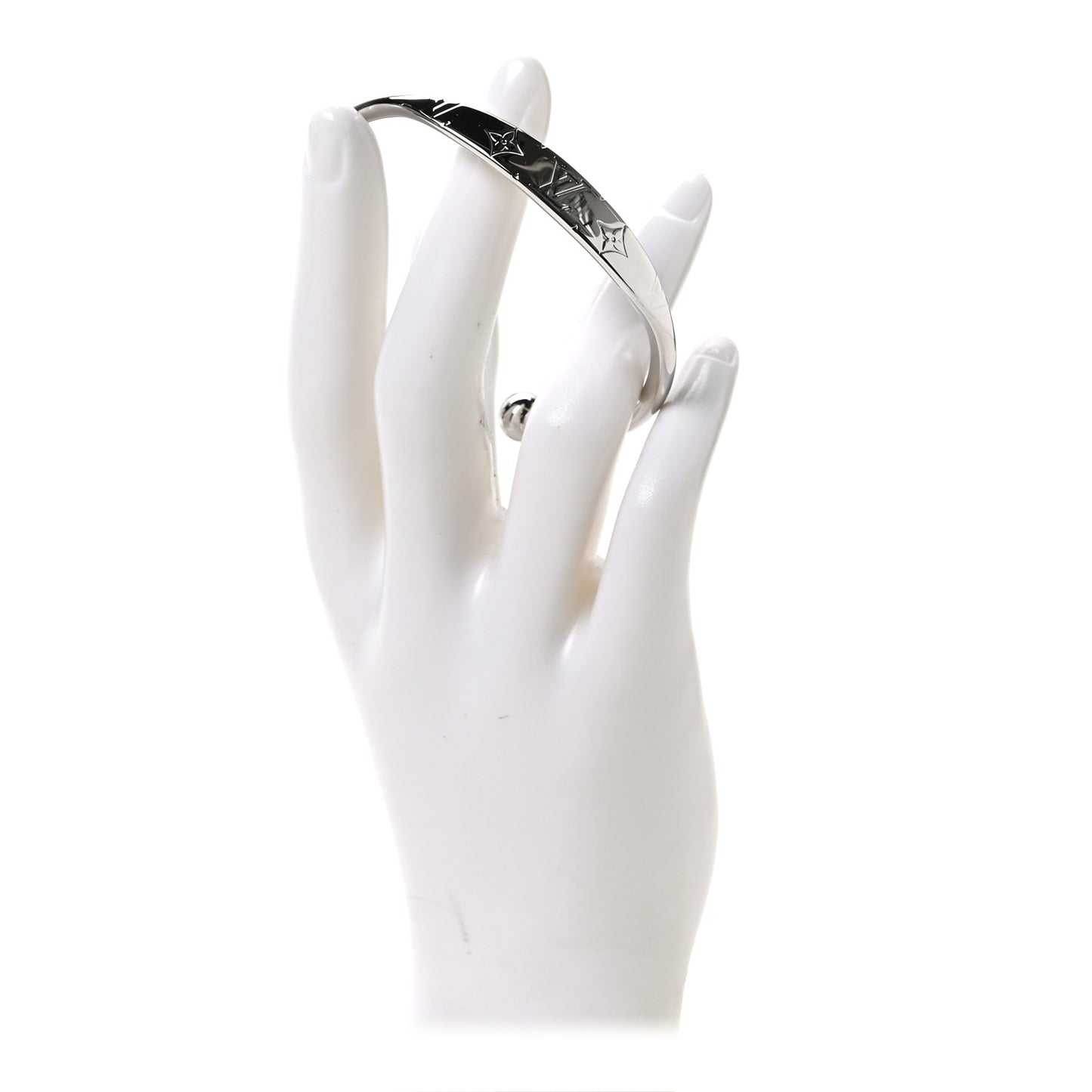 Brass Monogram Jonc Cuff M Silver